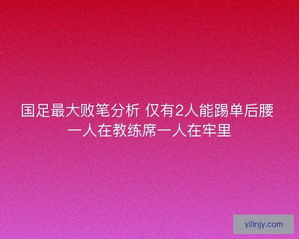 国足最大败笔分析 仅有2人能踢单后腰 一人在教练席一人在牢里