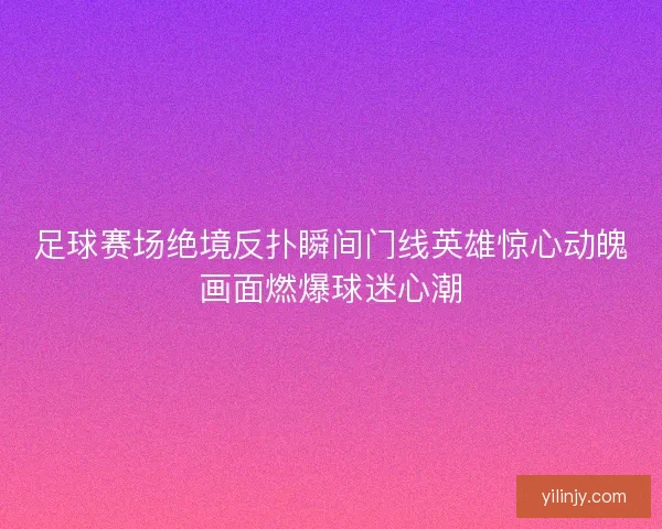 足球赛场绝境反扑瞬间门线英雄惊心动魄画面燃爆球迷心潮